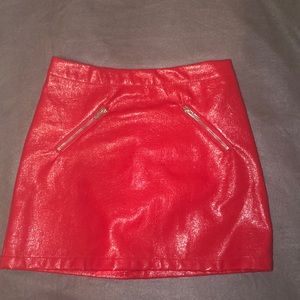 Red Leather Skirt